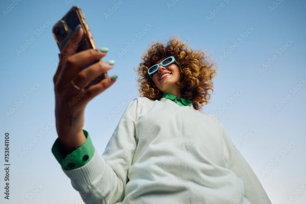 Stylish woman with a smartphone